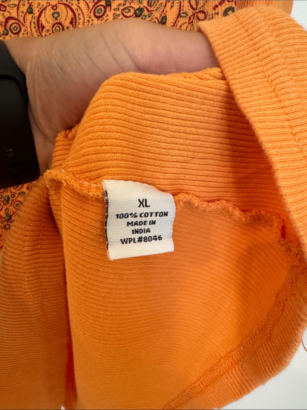 Style & Co. Orange Ribbed Tank with Decorative Mandala - Picture 5 of 6